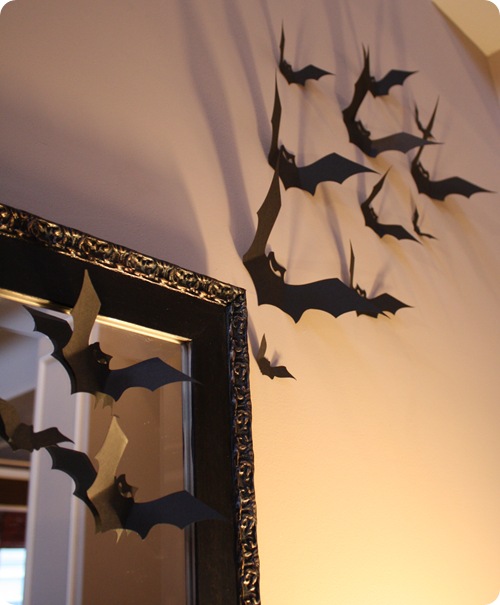 paper bats on wall